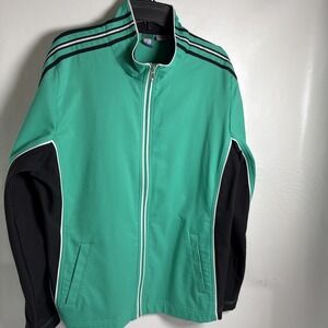 Women's SJB Active by St. John's Bay Size Large Green Light Weight Jacket Zip